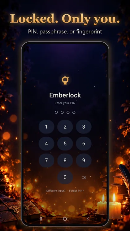 Locked. Only you. — PIN, passphrase or fingerprint